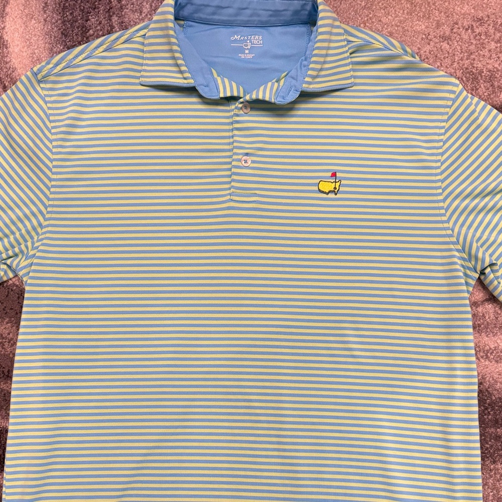 Blue and Green Striped Masters Polo, Men’s Sz M